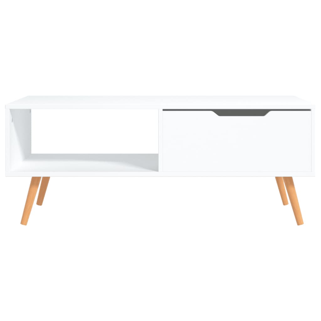 vidaXL Mesa de centro de madera contrachapada blanco 100x49,5x43 cm