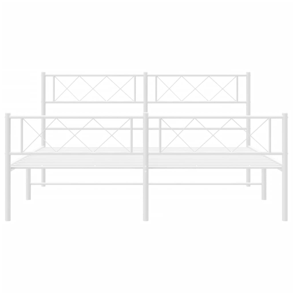 vidaXL Estructura cama sin colchón con estribo metal blanco 120x200 cm