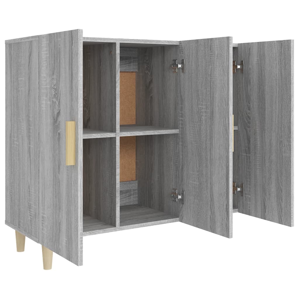 vidaXL Aparador de madera de ingeniería gris Sonoma 90x34x80 cm