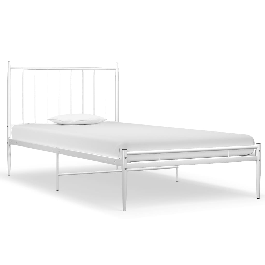 vidaXL Estructura de cama sin colchón metal blanco 100x200 cm