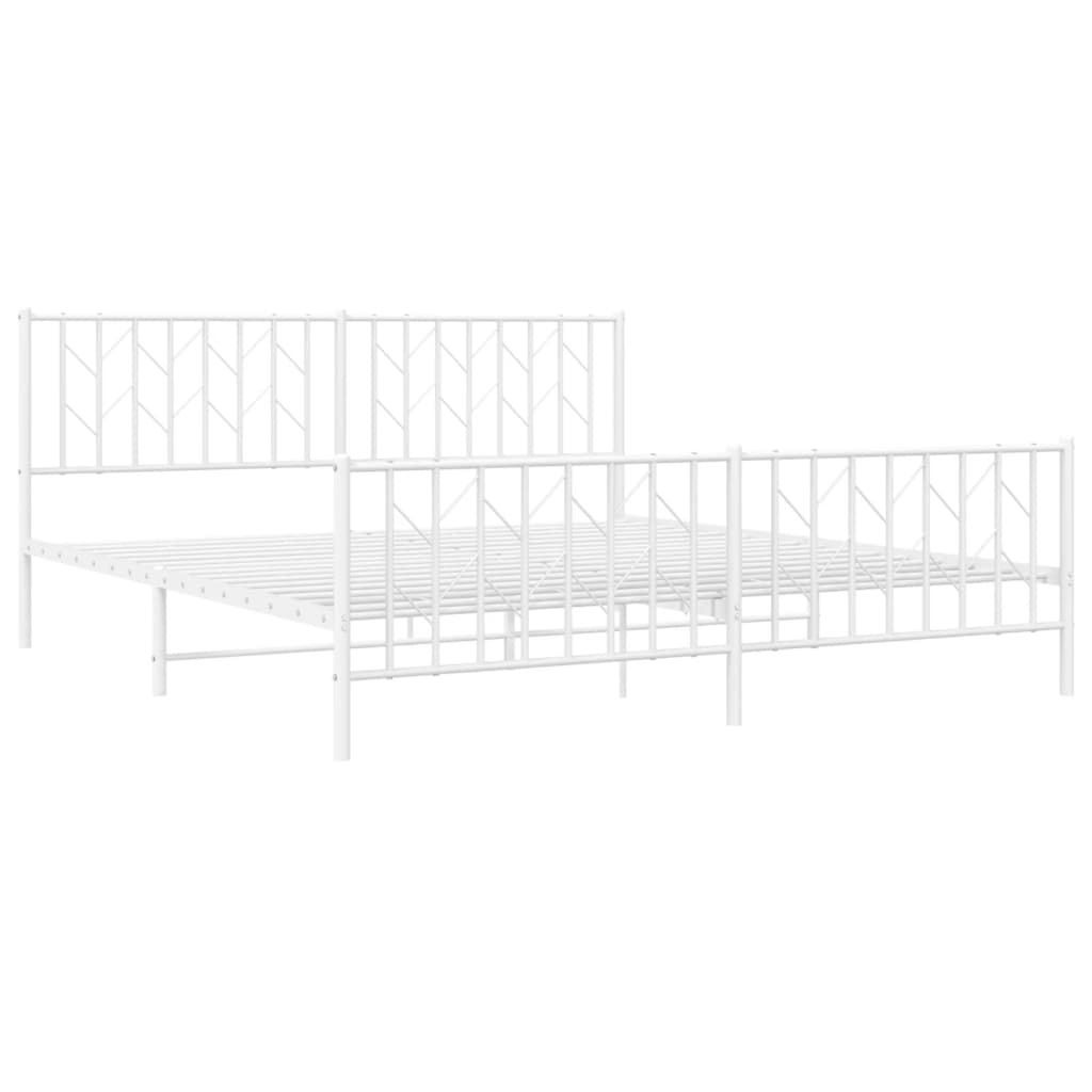 vidaXL Estructura cama sin colchón con estribo metal blanco 183x213 cm