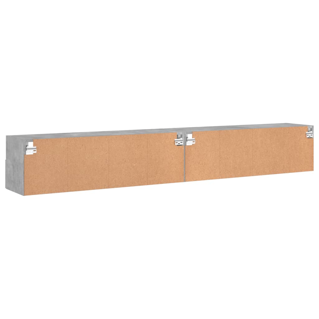 vidaXL Muebles de pared de TV 2 uds madera gris hormigón 100x30x30 cm