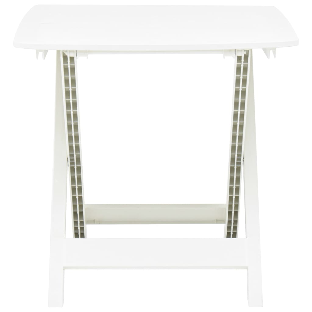 vidaXL Mesa de jardín plegable de plástico blanco 79x72x70 cm