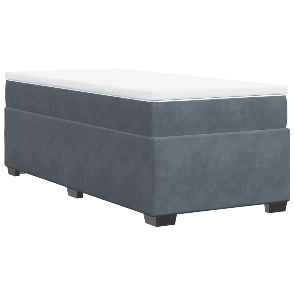 vidaXL Cama box spring con colchón terciopelo gris oscuro 100x200 cm