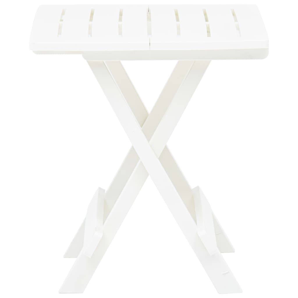 vidaXL Mesa plegable de jardín plástico blanco 45x43x50 cm