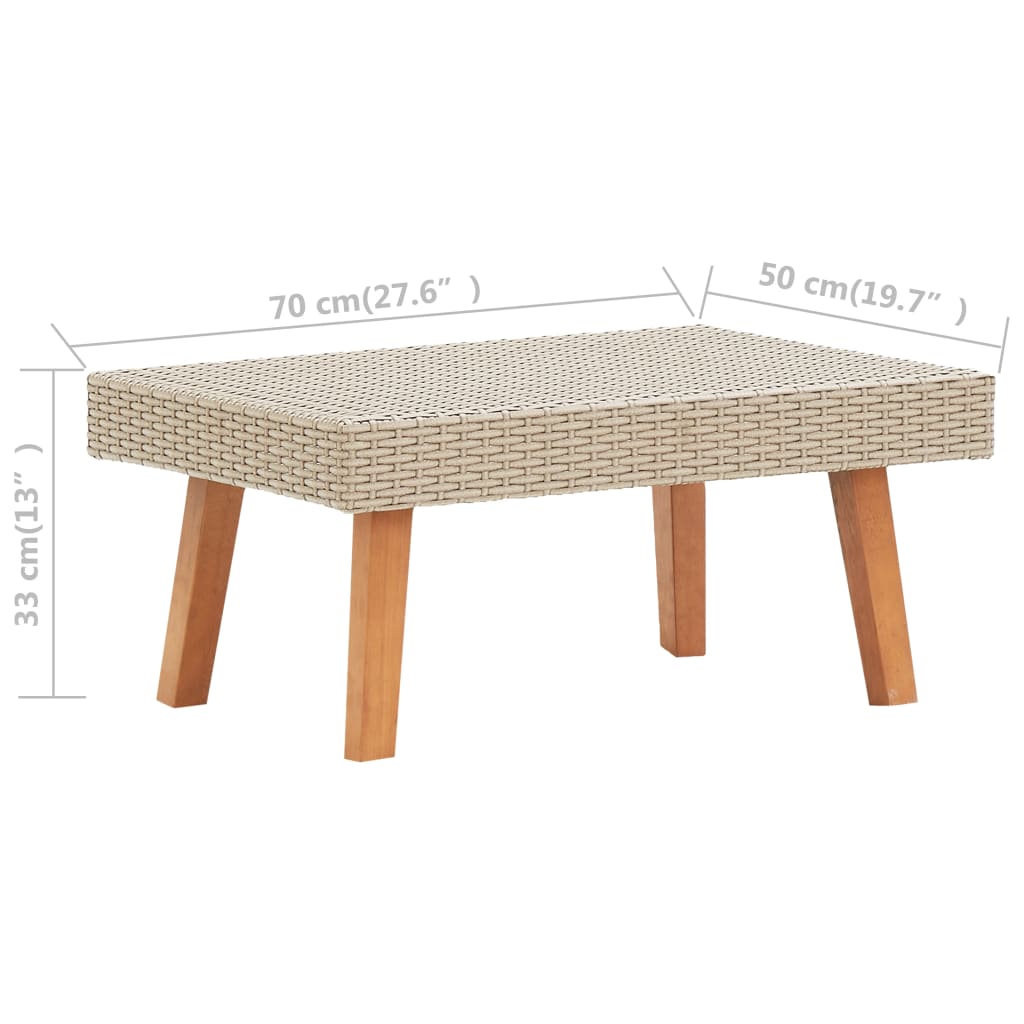 vidaXL Set de muebles de jardín 4 pzas y cojines ratán sintético beige