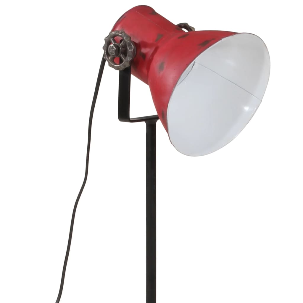 vidaXL Lámpara de pie rojo desgastado 25 W E27 35x35x65/95 cm