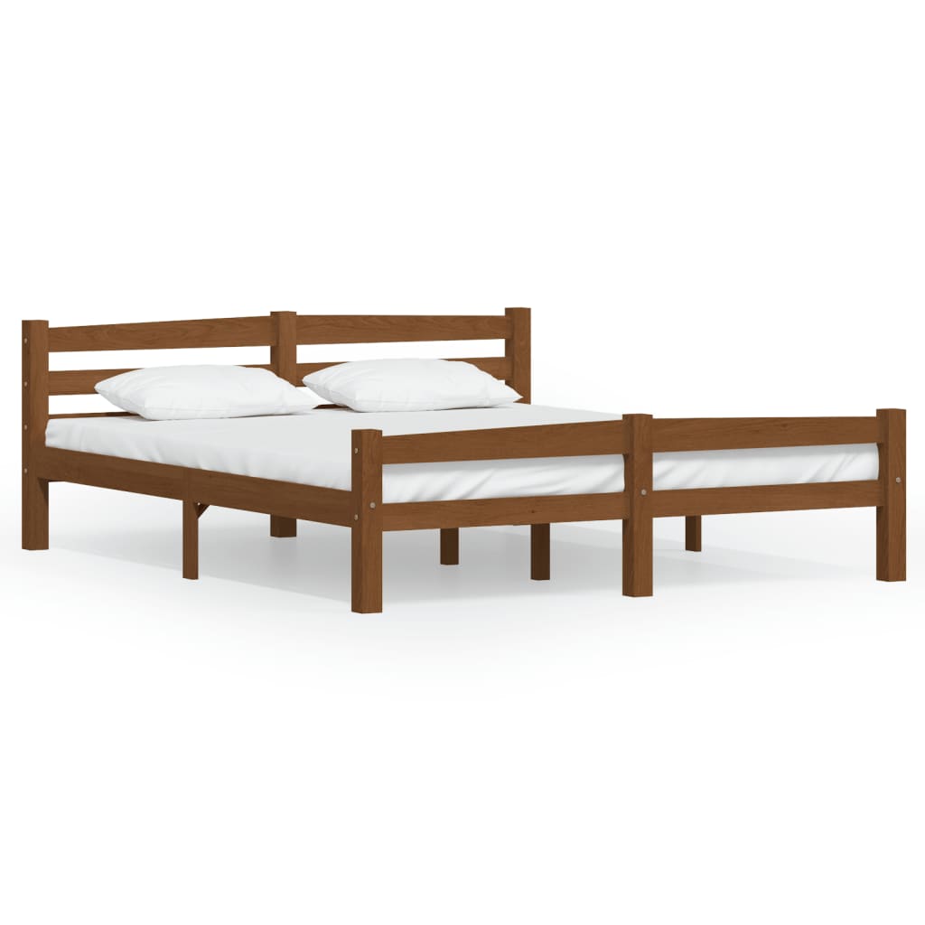 vidaXL Estructura cama sin colchón madera pino marrón miel 160x200 cm