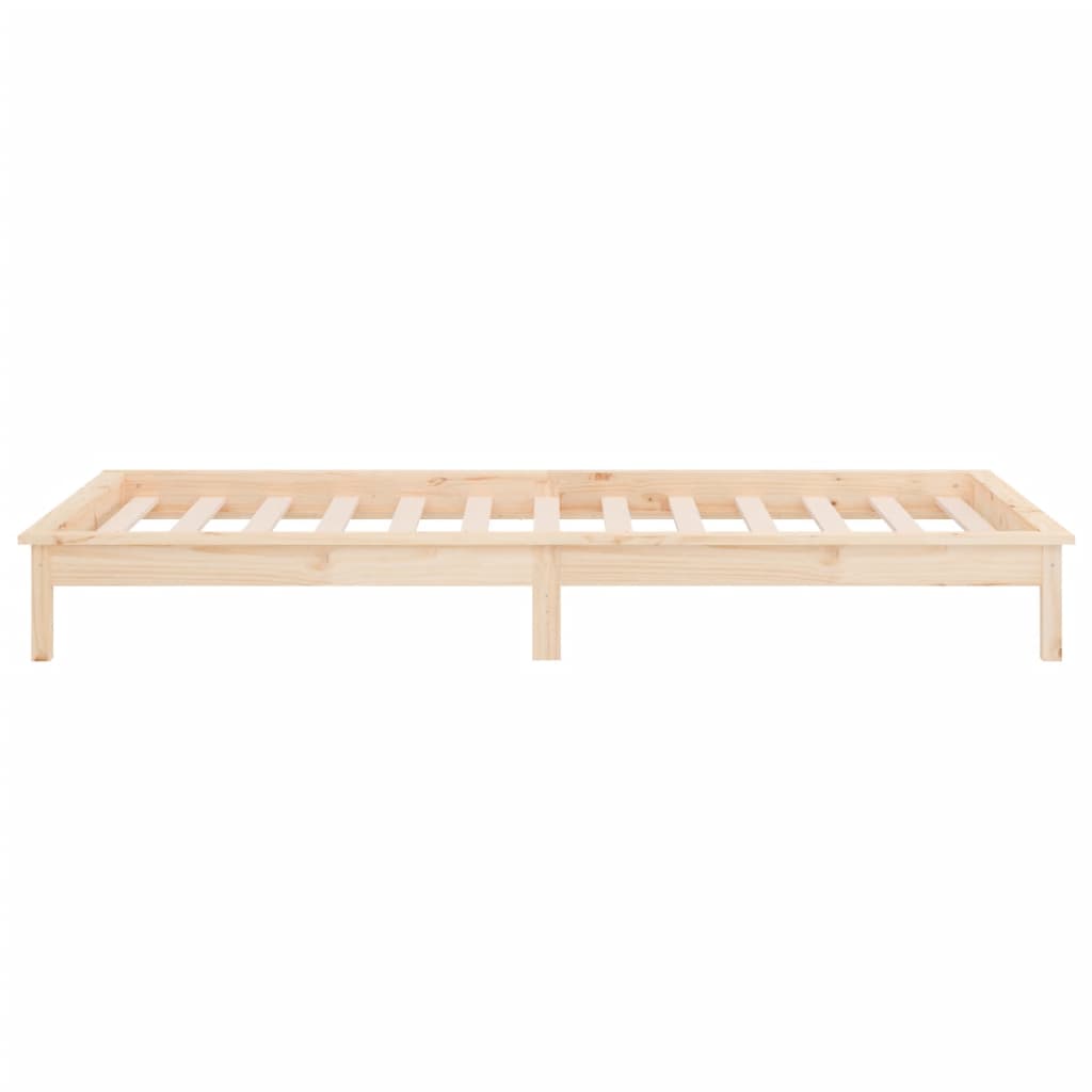 vidaXL Estructura de cama con LED madera maciza 90x190 cm