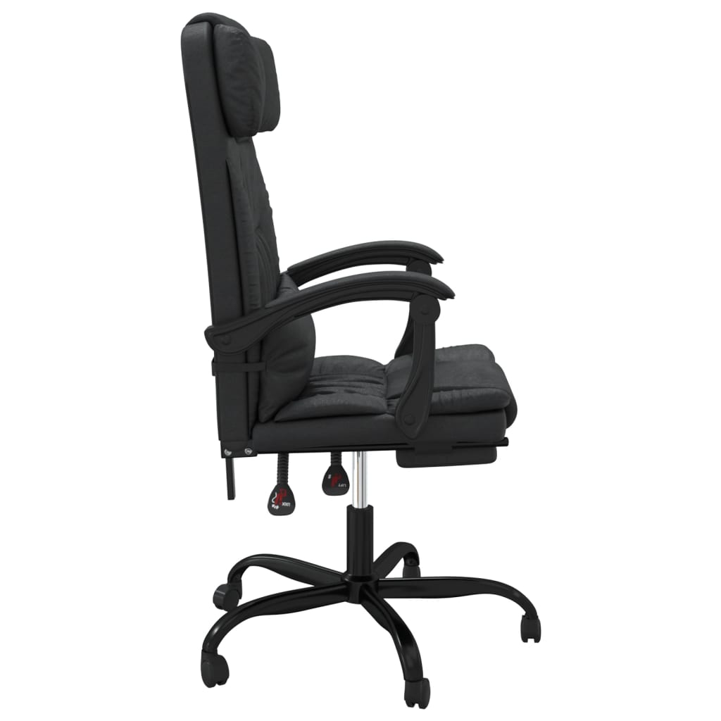 vidaXL Silla de oficina reclinable cuero sintético negro