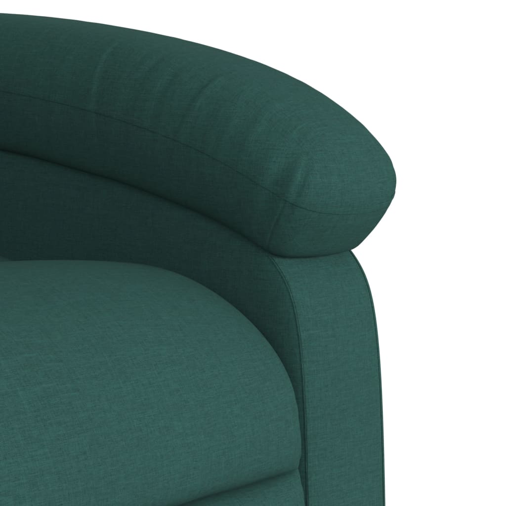 vidaXL Sillón masaje eléctrico reclinable elevable tela verde oscuro