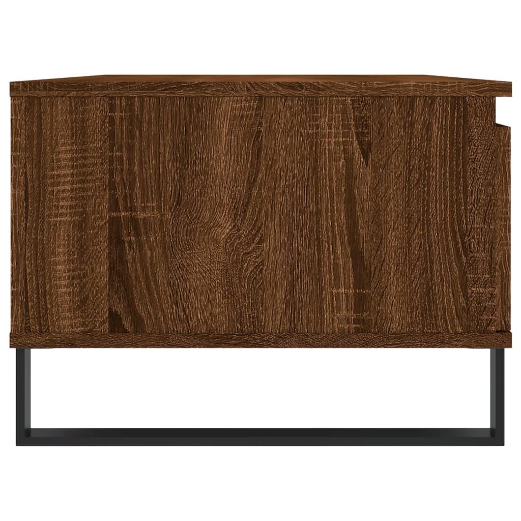 vidaXL Mesa de centro madera contrachapada marrón roble 90x50x36,5 cm