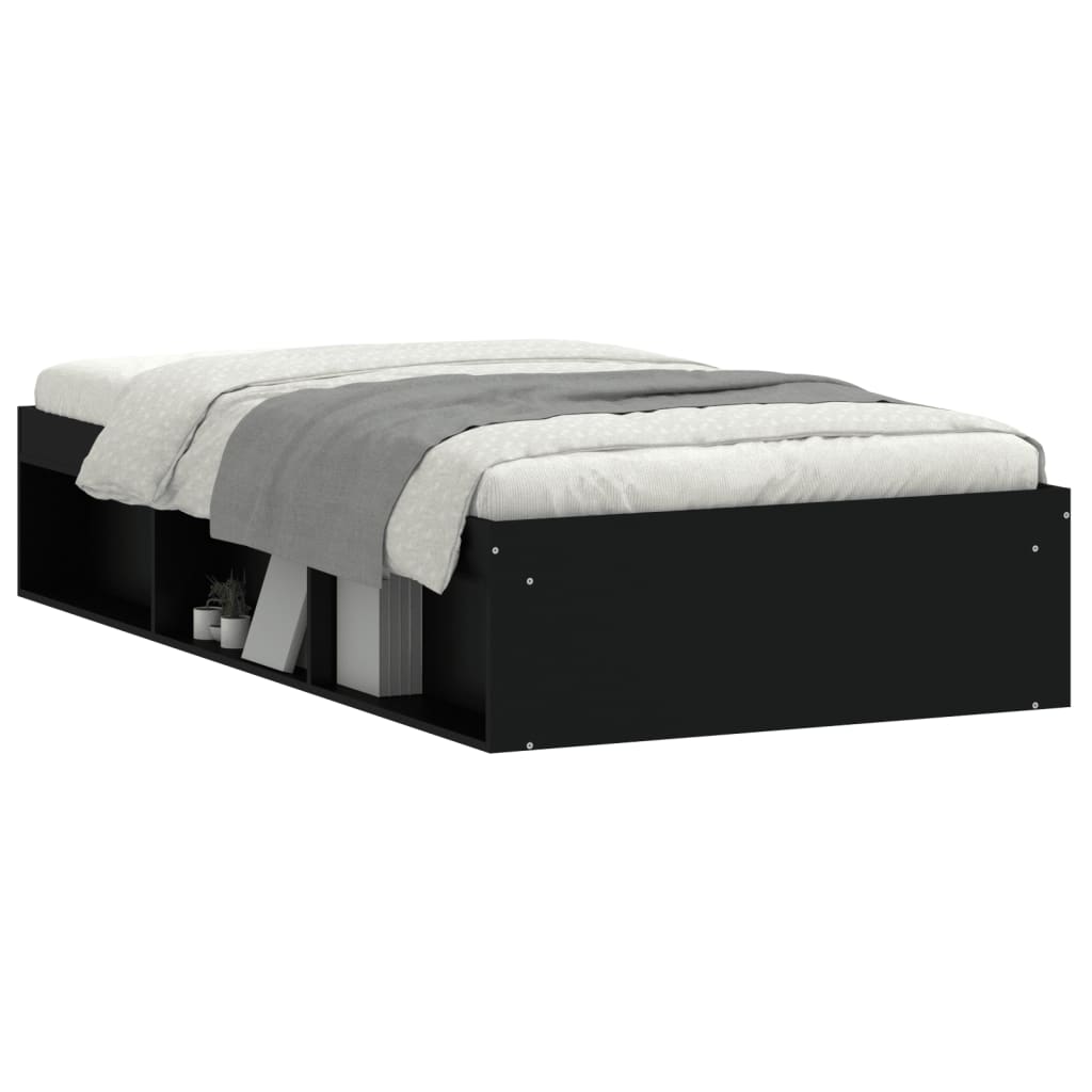 vidaXL Estructura de cama negra 100x200 cm