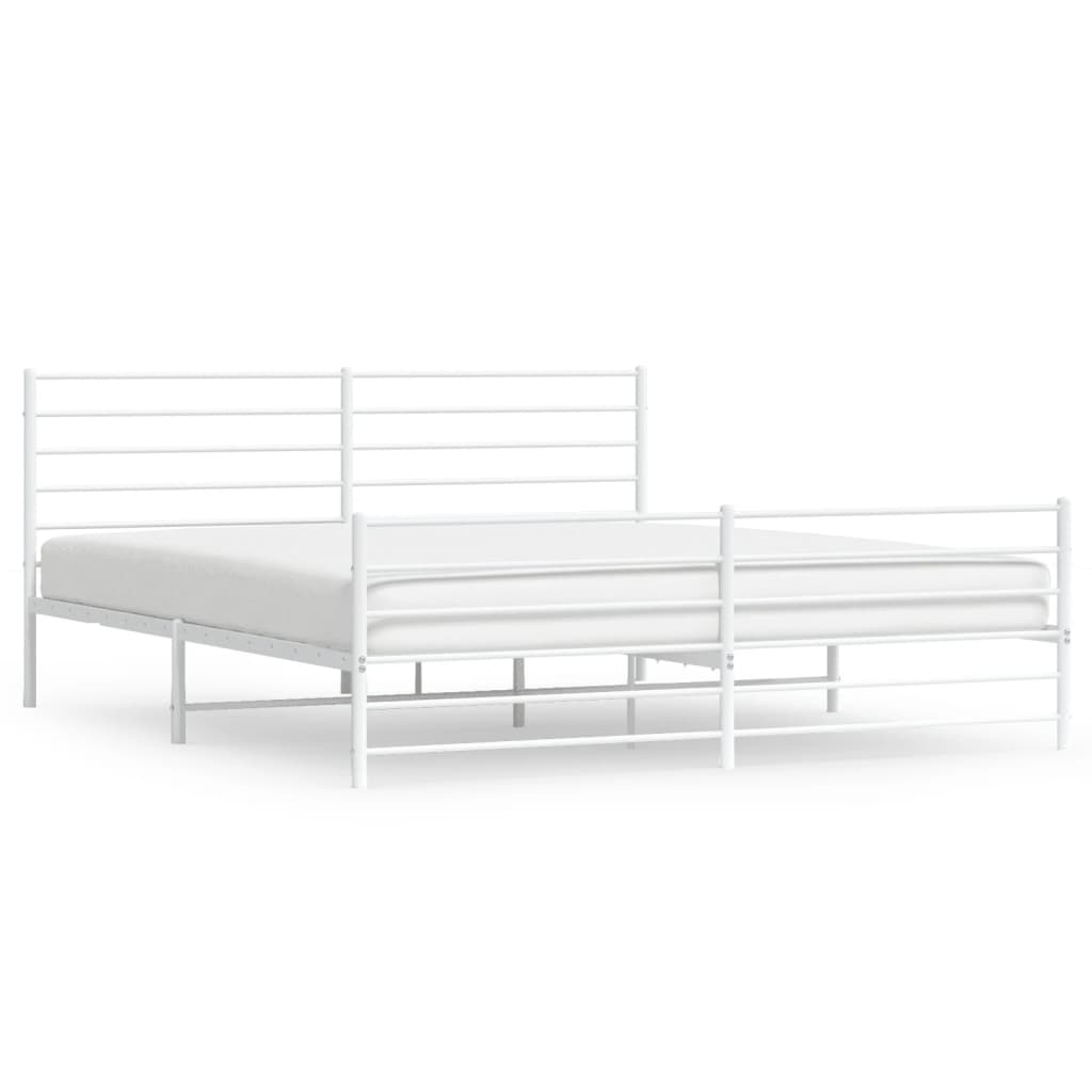 vidaXL Estructura cama sin colchón con estribo metal blanco 200x200 cm