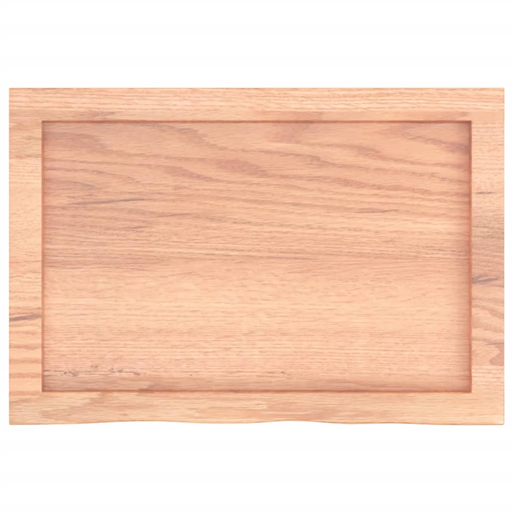 vidaXL Encimera baño madera maciza tratada marrón claro 60x40x(2-6) cm