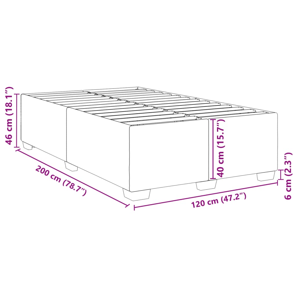 vidaXL Estructura de cama sin colchón cuero sintético negro 120x200 cm