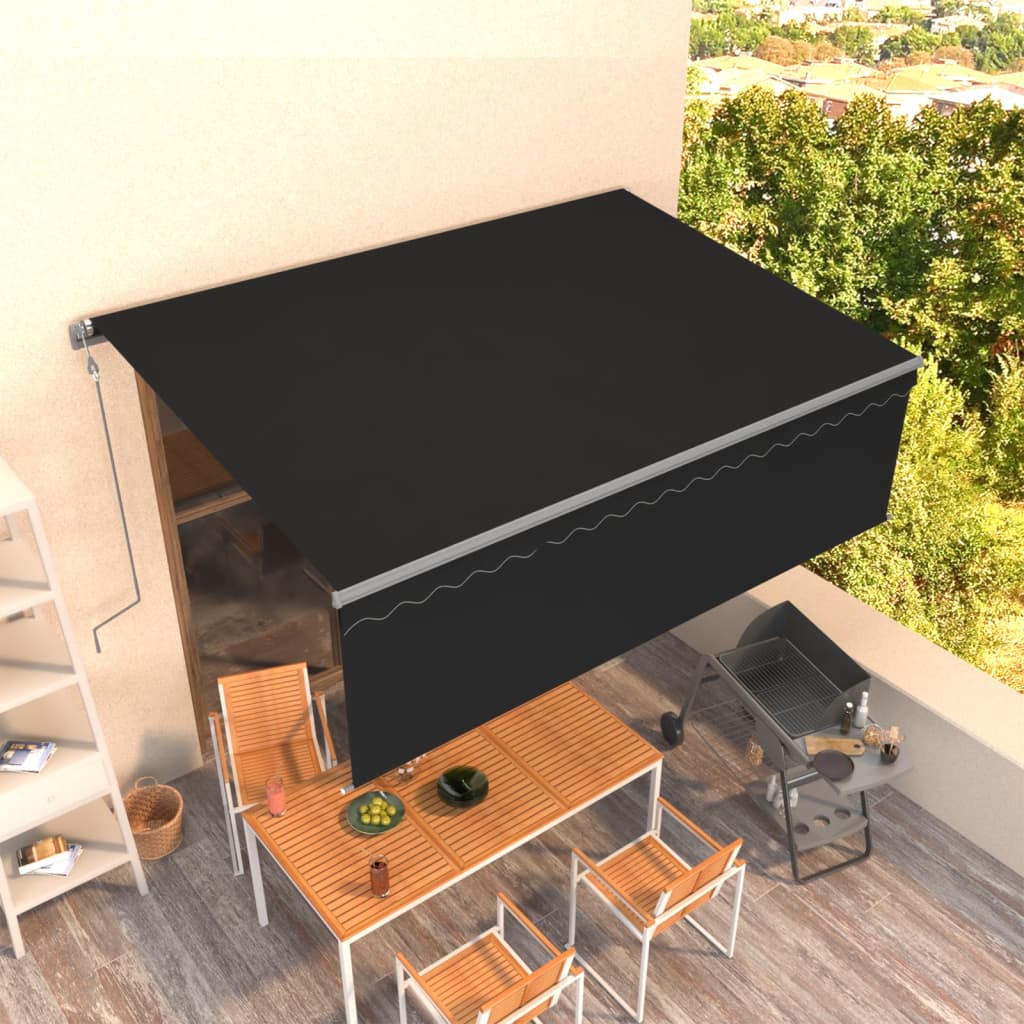 vidaXL Toldo retráctil automático con persiana gris antracita 4,5x3 m