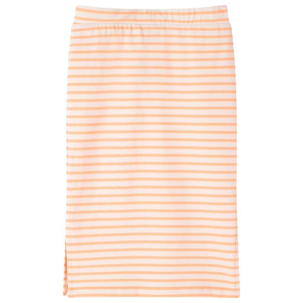 Falda recta infantil con rayas naranja fluorescente 128