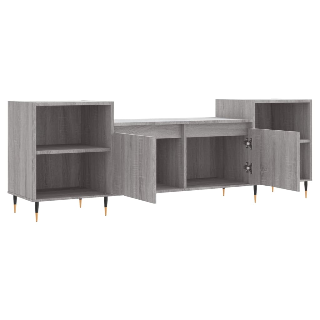 vidaXL Mueble para TV madera contrachapada gris Sonoma 160x35x55 cm