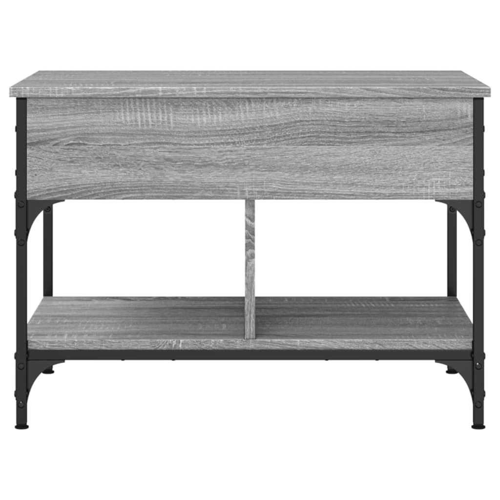 vidaXL Mesa de centro madera ingeniería metal gris Sonoma 70x50x50 cm