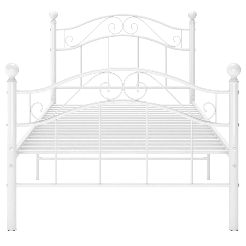 vidaXL Estructura de cama sin colchón metal blanco 90x200 cm