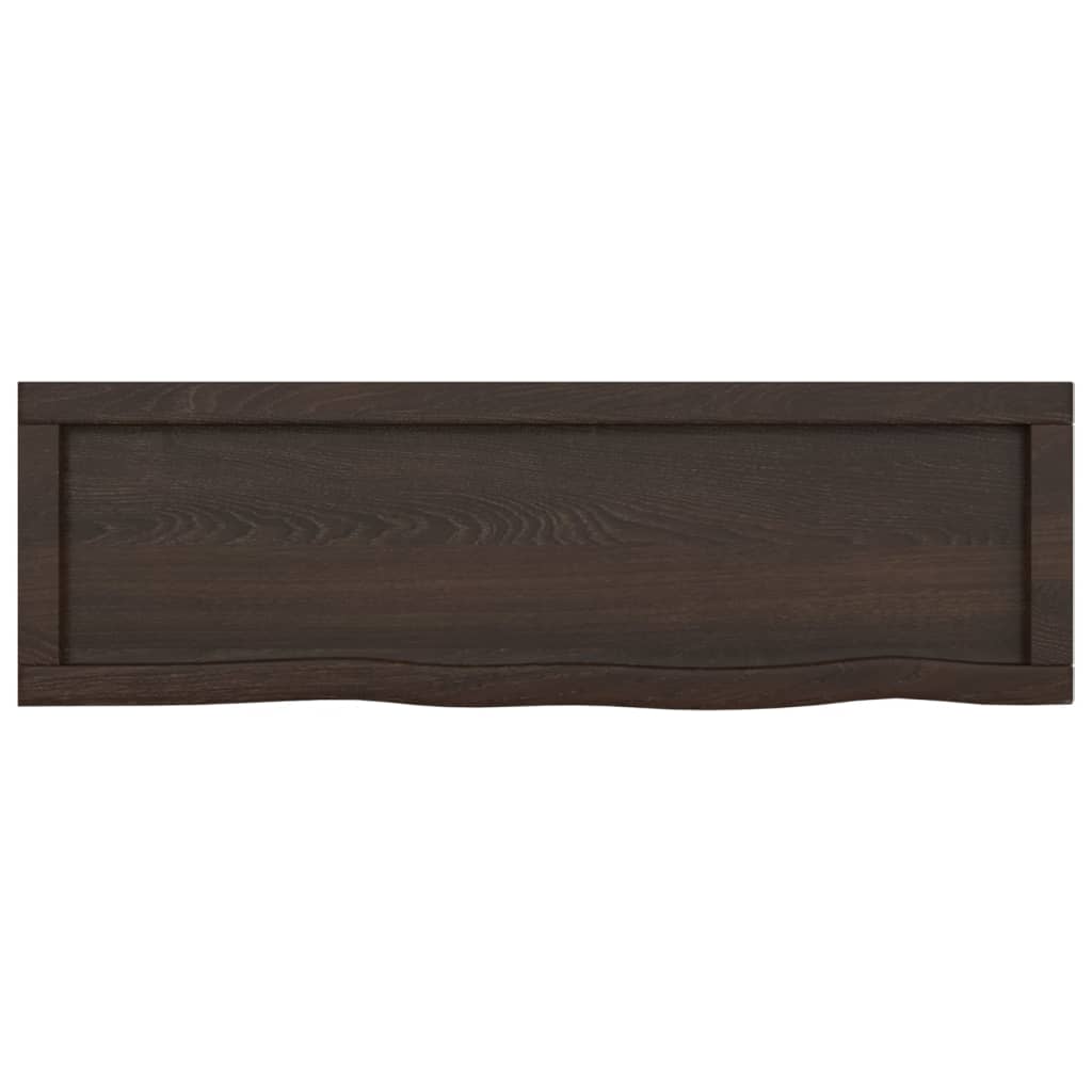 vidaXL Encimera de baño madera tratada marrón oscuro 100x30x(2-4) cm