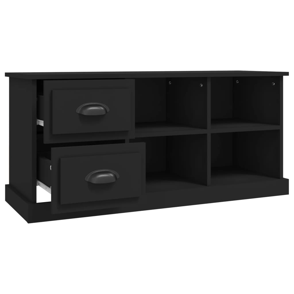 vidaXL Mueble de TV madera contrachapada negro 102x35,5x47,5 cm