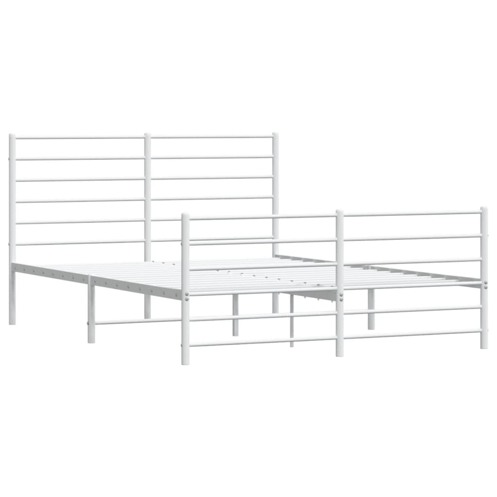 vidaXL Estructura cama sin colchón con estribo metal blanco 120x200 cm