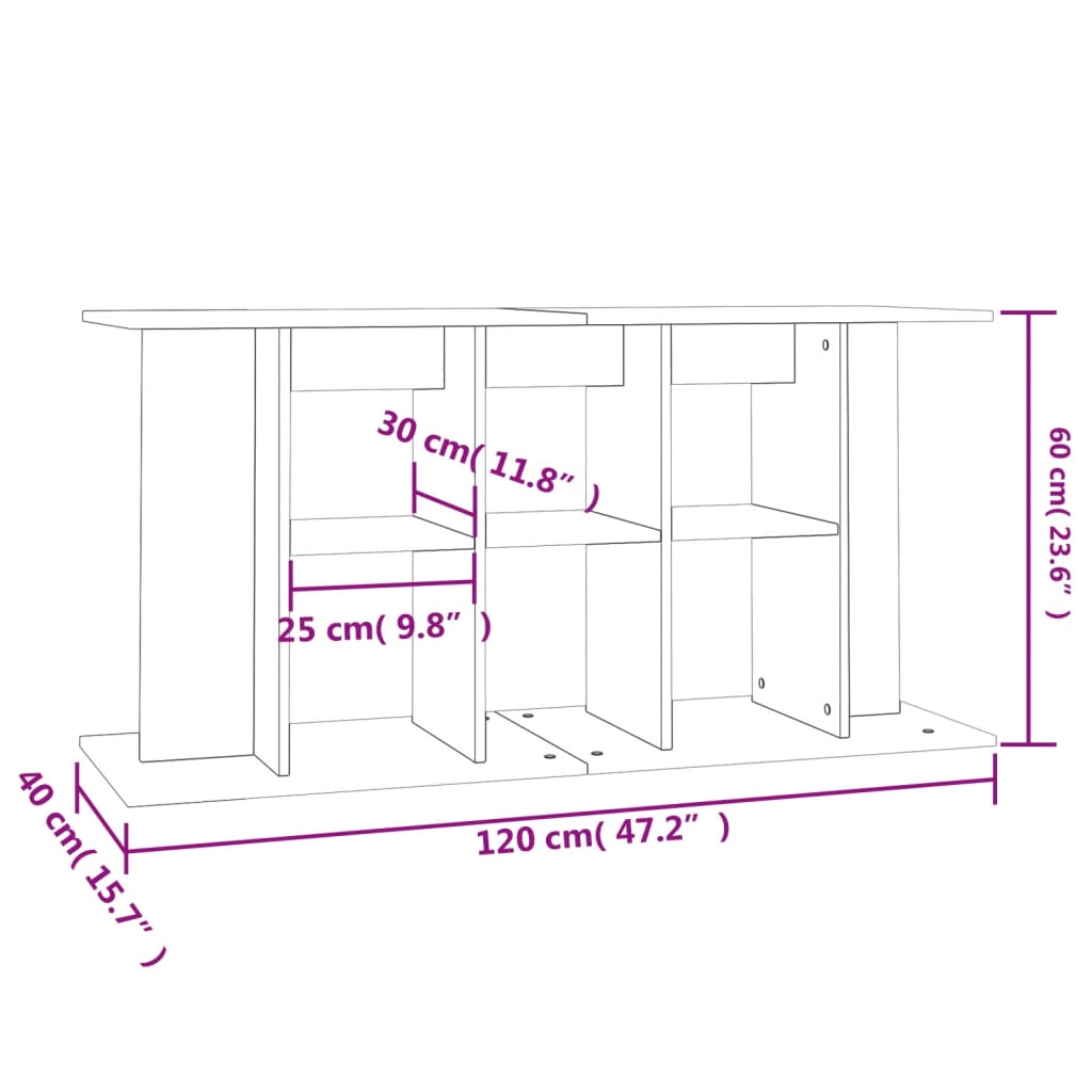 vidaXL Soporte de acuario madera ingeniería gris hormigón 120x40x60 cm