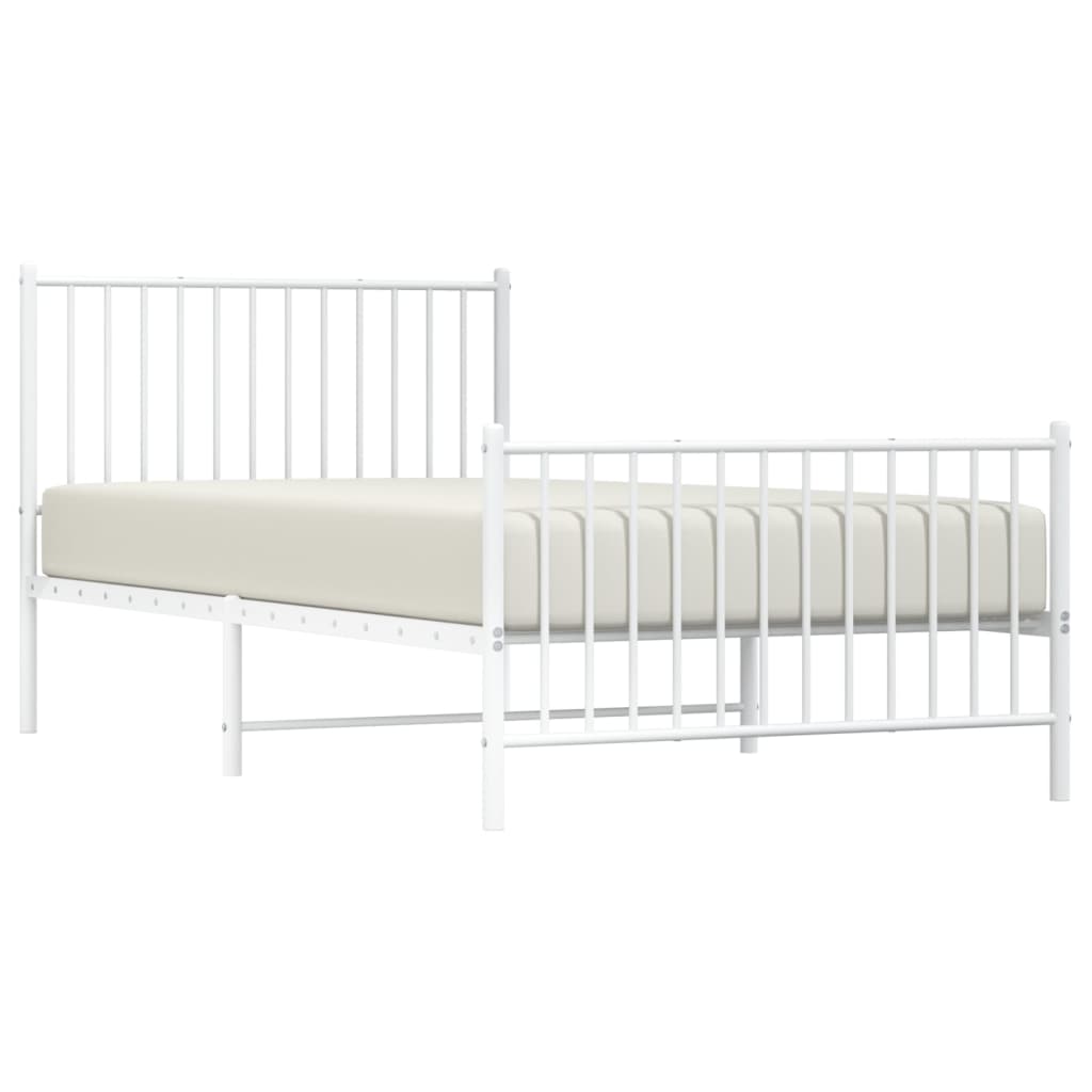 vidaXL Estructura cama sin colchón con estribo metal blanco 100x200 cm