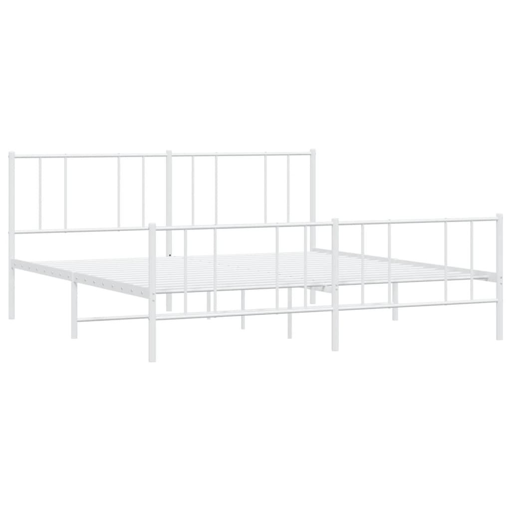 vidaXL Estructura cama sin colchón con estribo metal blanco 193x203 cm