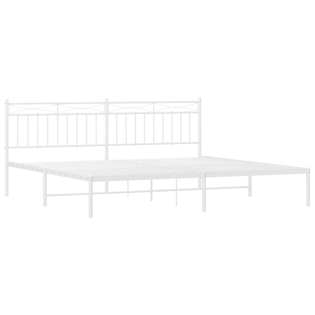 vidaXL Estructura cama sin colchón con cabecero metal blanco 200x200cm