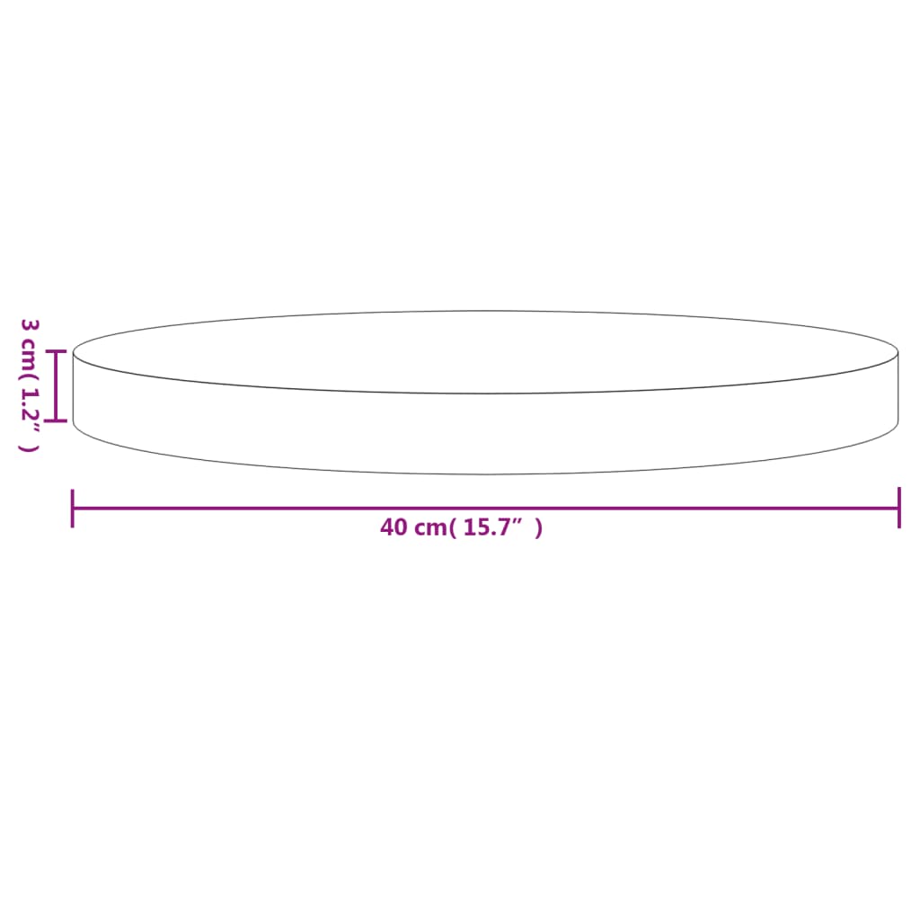 vidaXL Tablero de mesa redondo madera maciza de pino blanco Ø40x3 cm