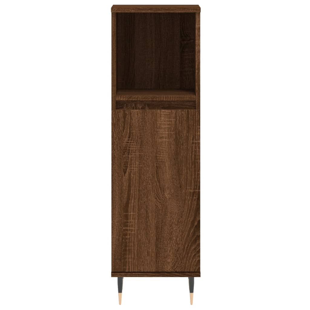 vidaXL Set de muebles de baño 3 pzas madera contrachapada roble marrón