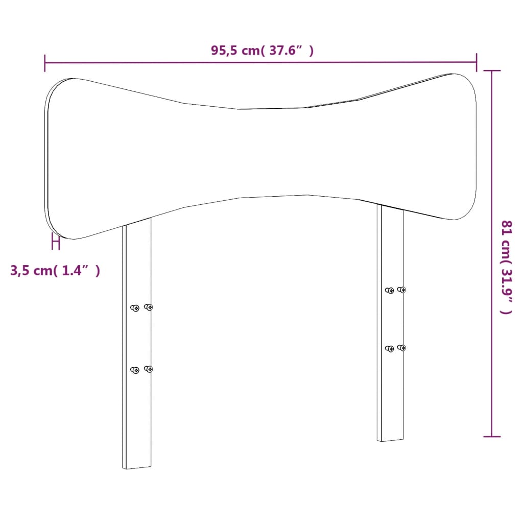 vidaXL Cabecero de cama madera maciza de pino blanco 90 cm