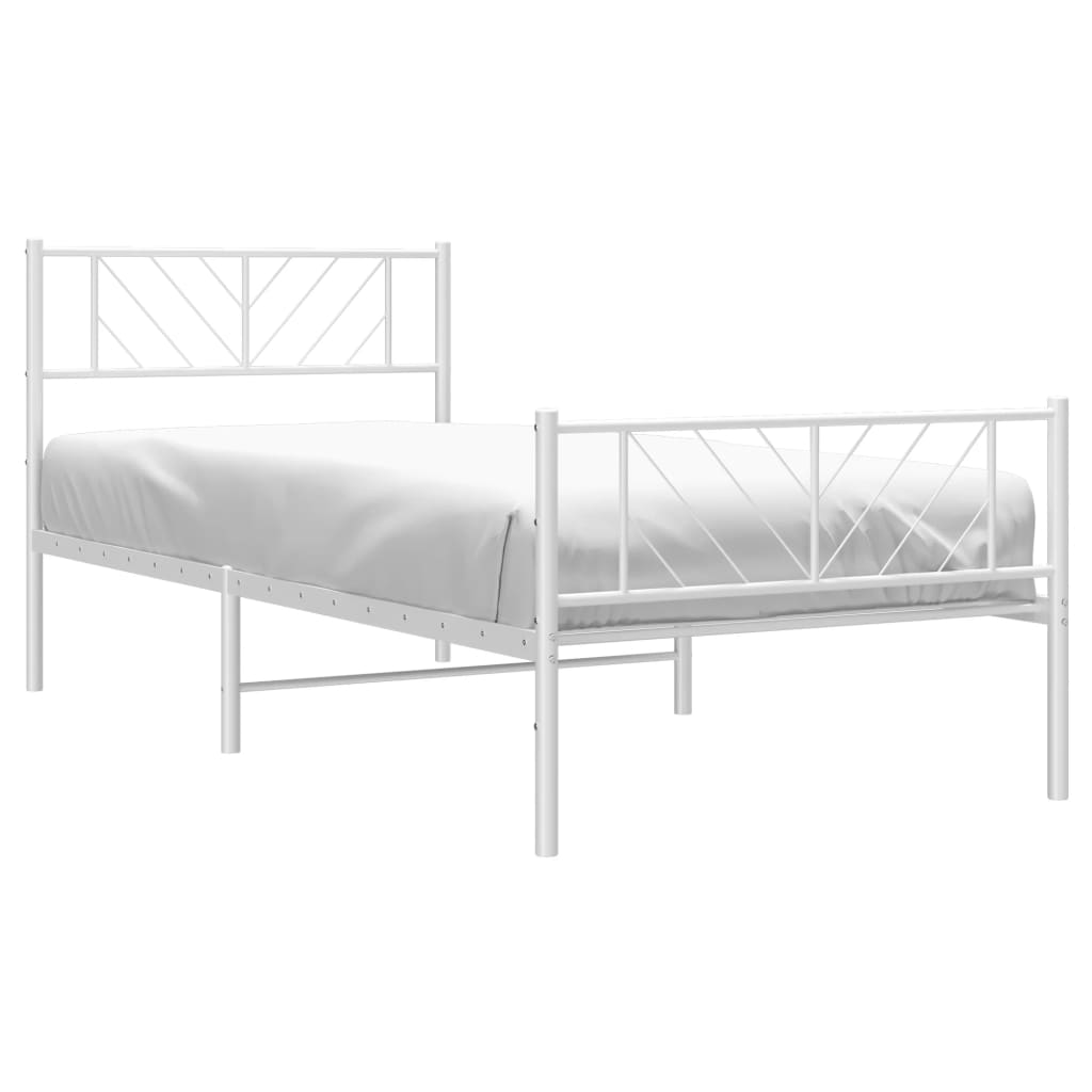 vidaXL Estructura cama sin colchón con estribo metal blanco 100x190 cm