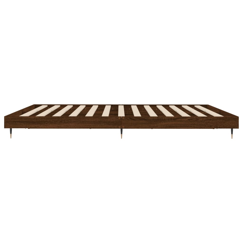 vidaXL Estructura de cama sin colchón madera marrón roble 150x200 cm