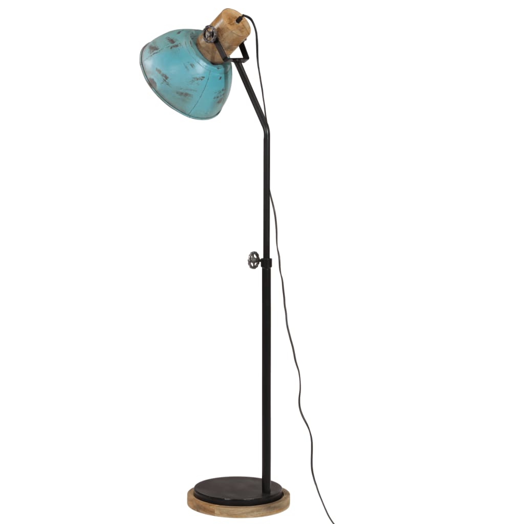 vidaXL Lámpara de pie azul desgastado 25 W E27 30x30x100-150 cm