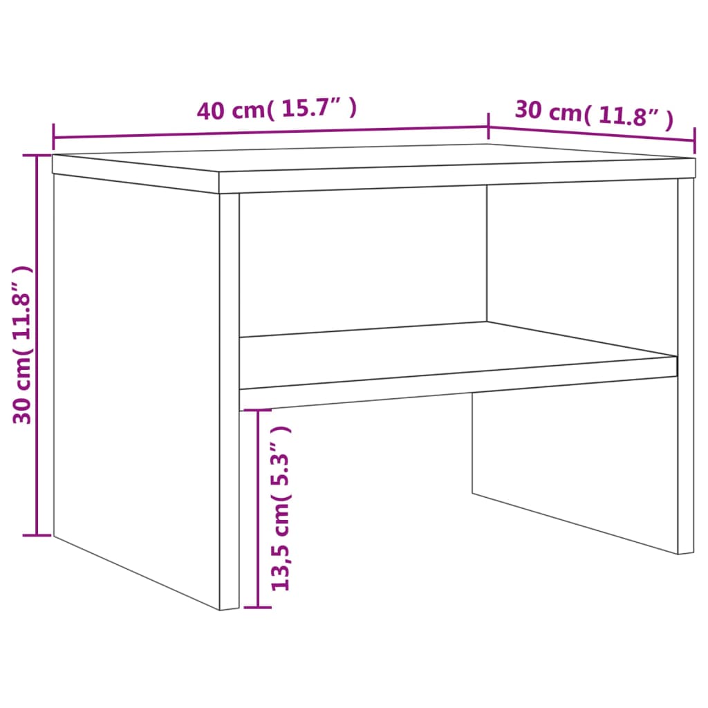 vidaXL Mesitas de noche 2 uds contrachapada marrón roble 40x30x30 cm