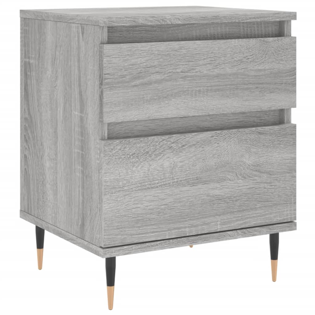 vidaXL Mesita de noche 2 uds madera ingeniería gris Sonoma 40x35x50 cm