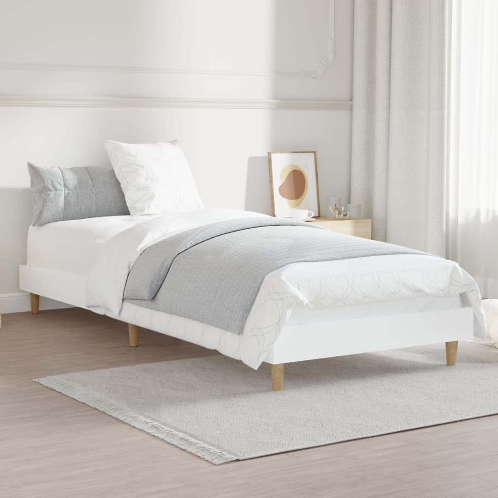 Estructura de cama de 160x200 cm fabricada en metal y madera contrachapada  color gris VidaXL