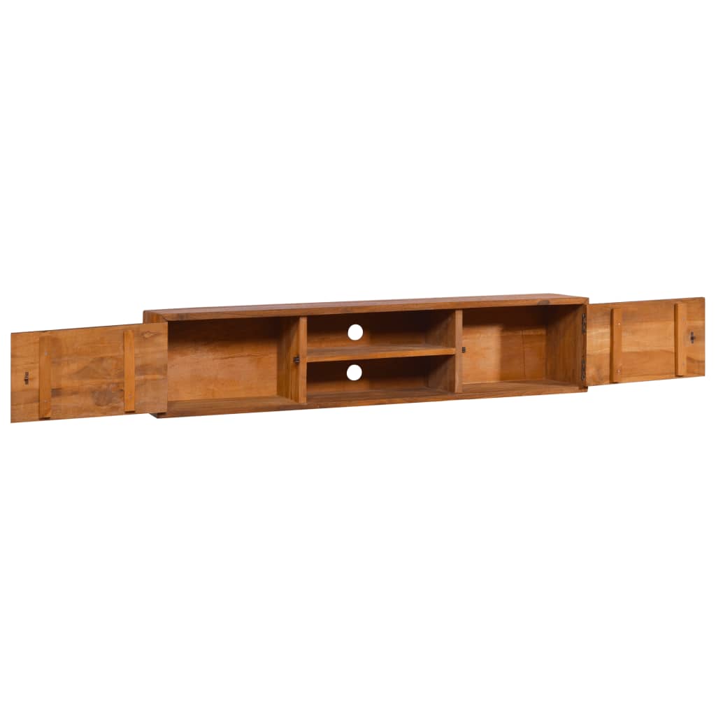 vidaXL Mueble de TV de pared madera maciza de teca 135x30x30 cm