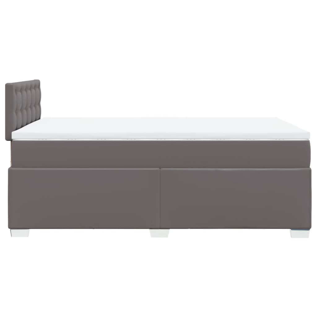 vidaXL Cama box spring con colchón cuero sintético gris 120x190 cm