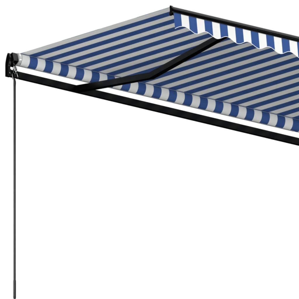 vidaXL Toldo retráctil manual azul y blanco 500x350 cm