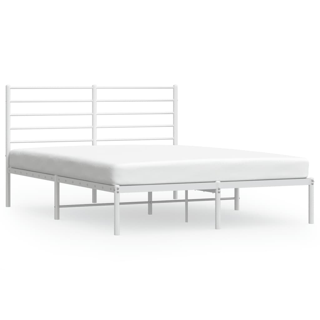 vidaXL Estructura de cama con cabecero metal blanca 140x200 cm