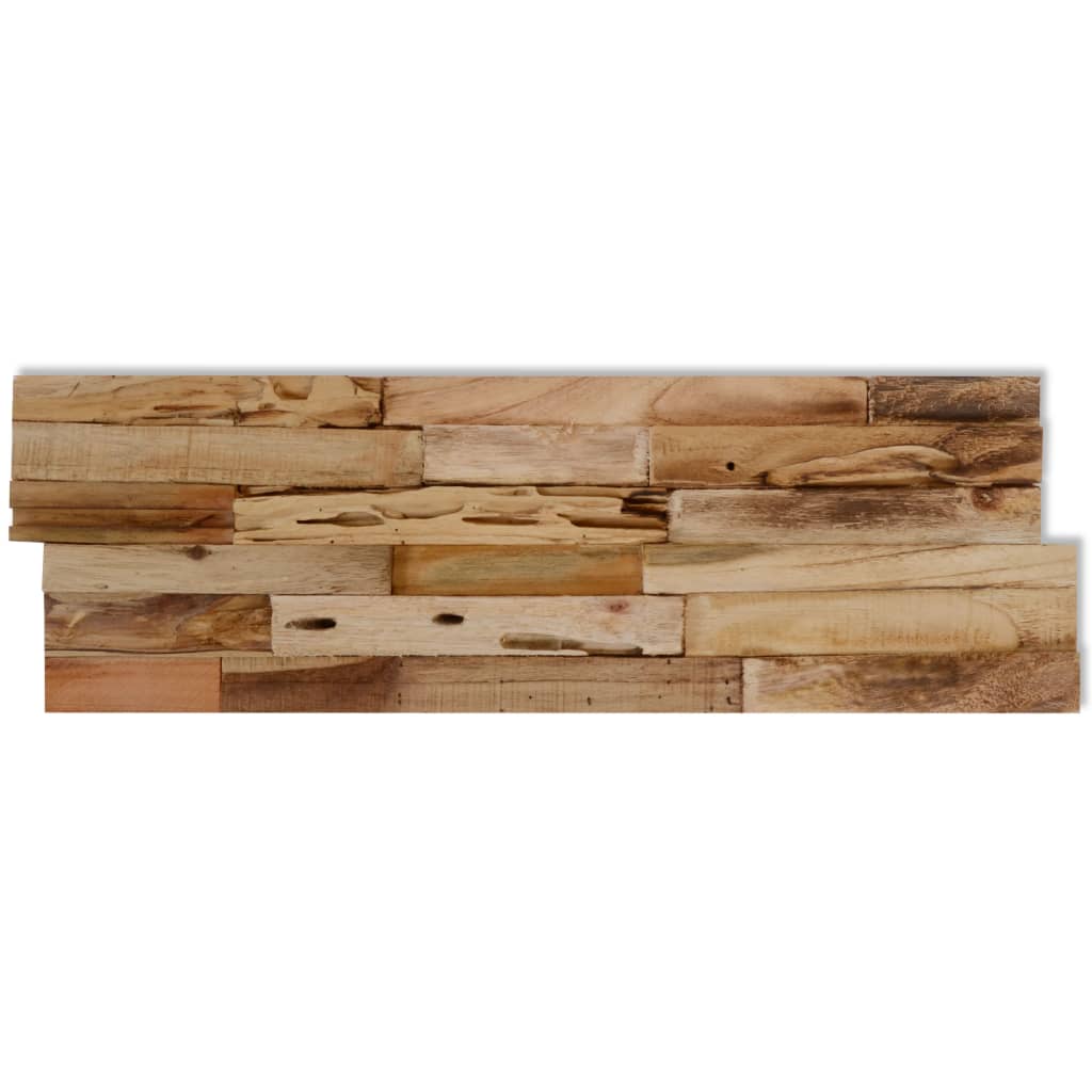 vidaXL Paneles revestimiento pared 10 uds madera teca reciclada 1,03m²