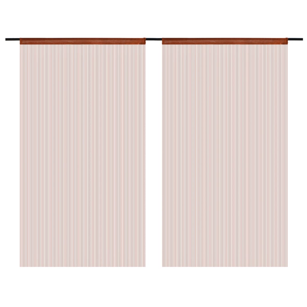 vidaXL Cortinas de flecos 2 piezas 140x250 cm marrón