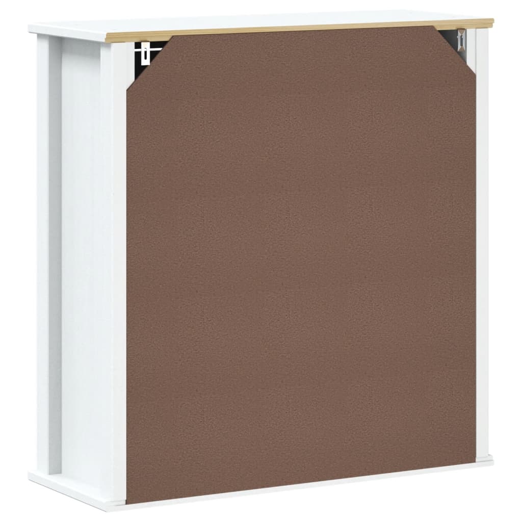 vidaXL Mueble de pared baño BERG madera maciza blanco 69,5x27x71,5 cm