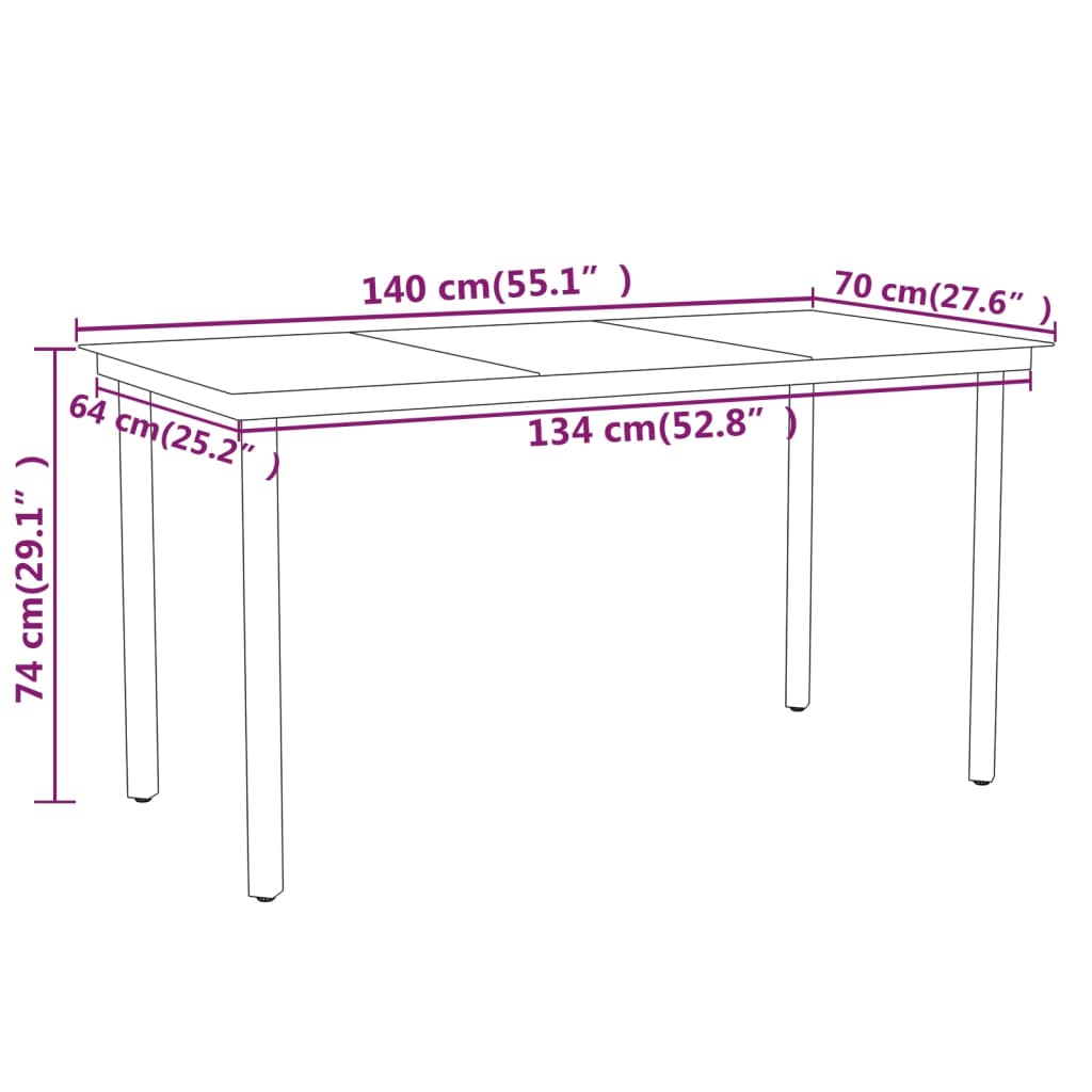 vidaXL Juego de comedor de jardín 5 piezas gris