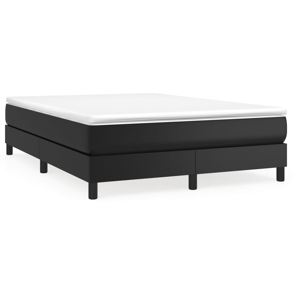 vidaXL Cama box spring con colchón cuero sintético negro 140x200cm